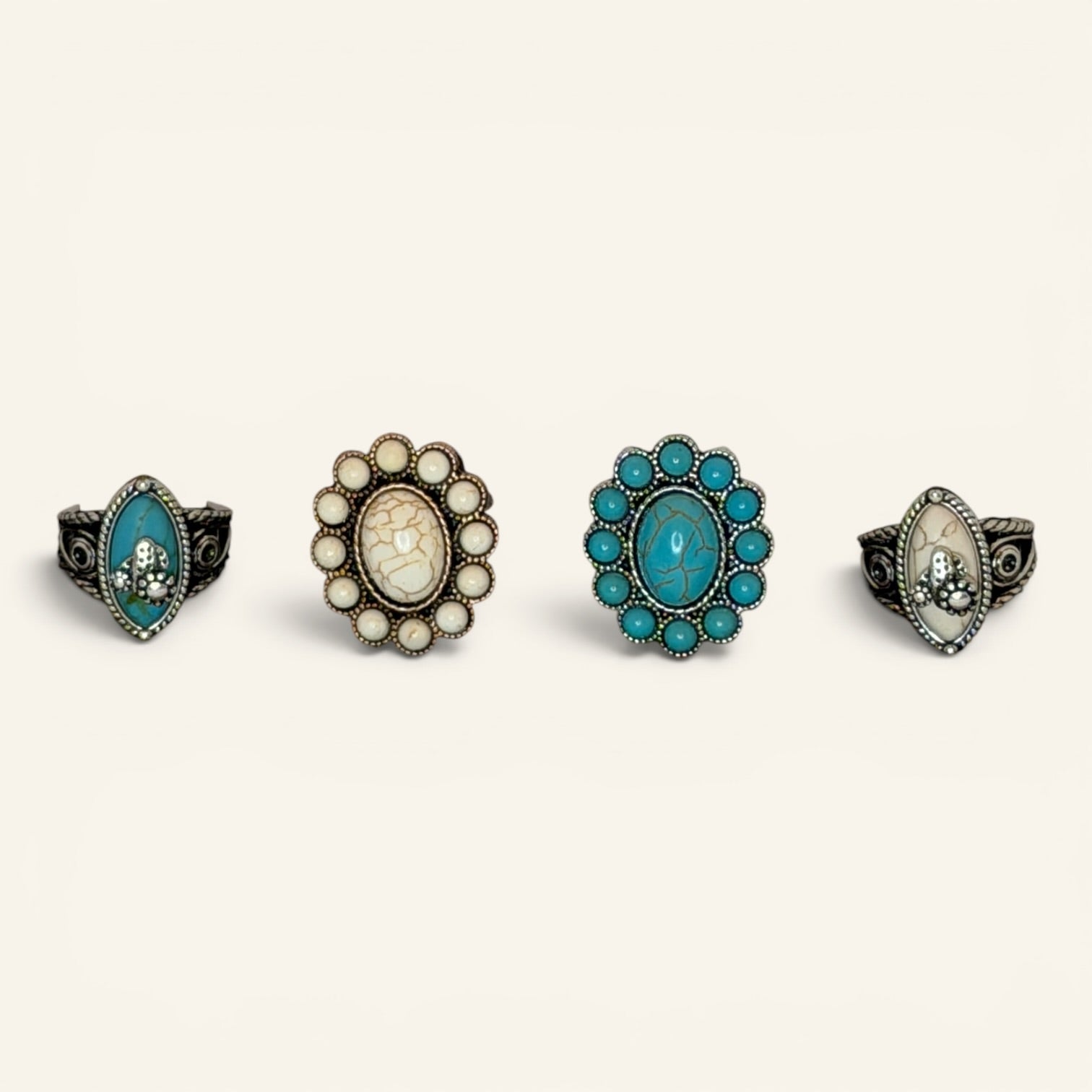 Rustic Couture Turquoise Oval Ring