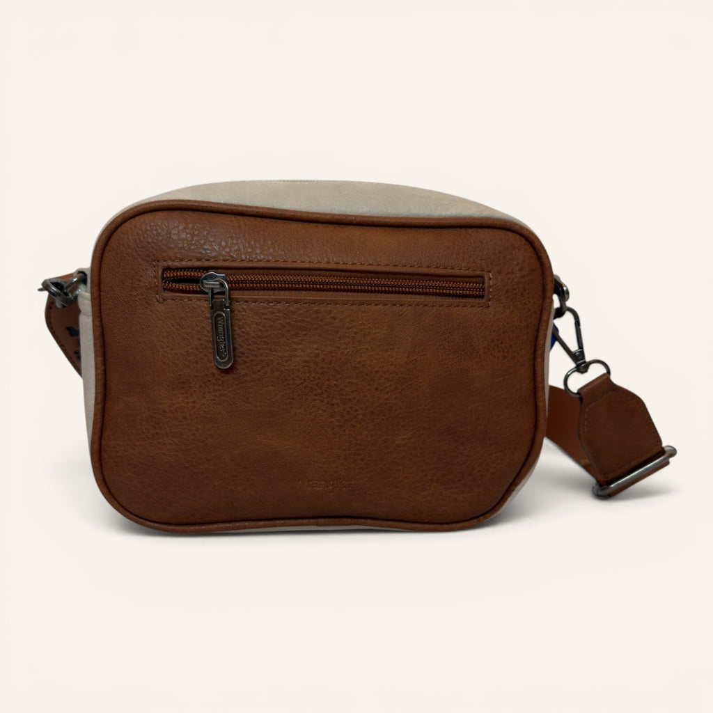 Wrangler Multi-Pocket Crossbody Organizer Bag – Beige/Brown
