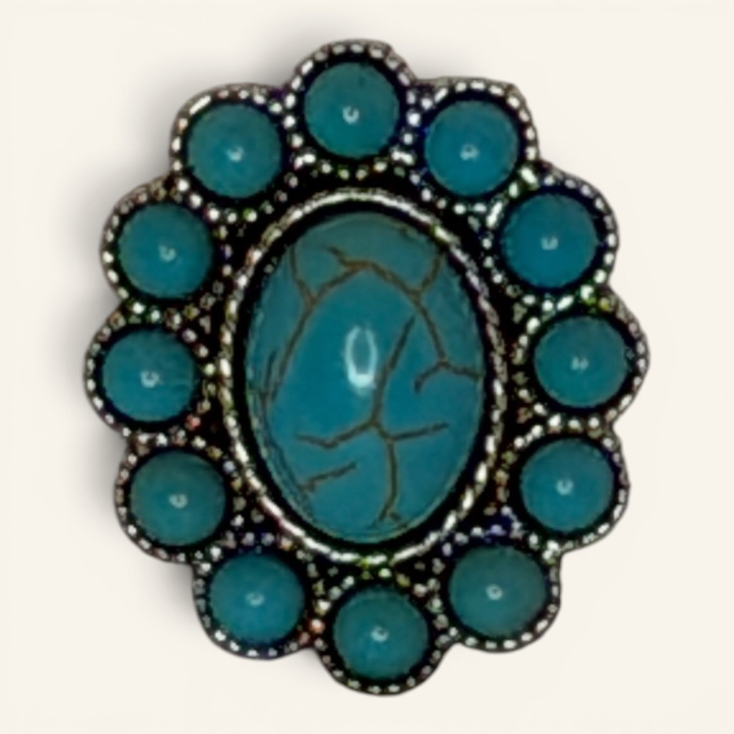 Rustic Couture Turquoise Oval Ring