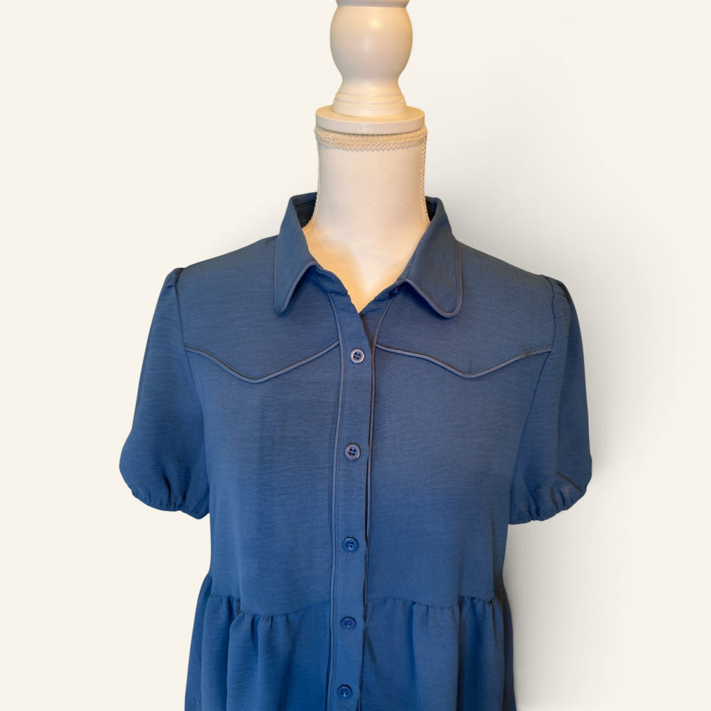 Smoke Blue Mesa Western Dress