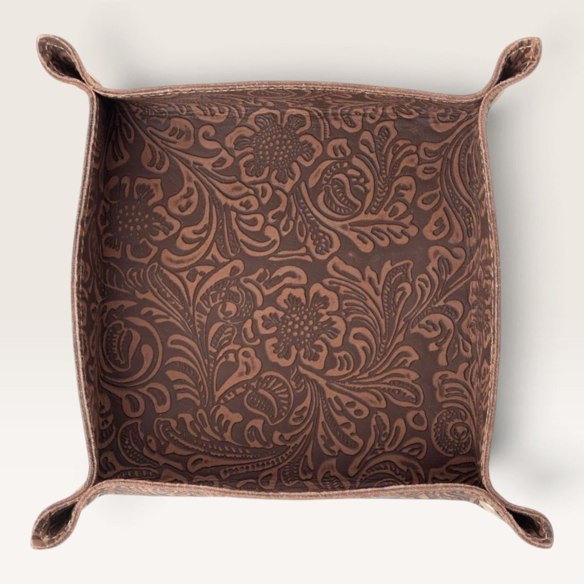 Copperwind Leather Catchall Tray – Mocha Cocoa