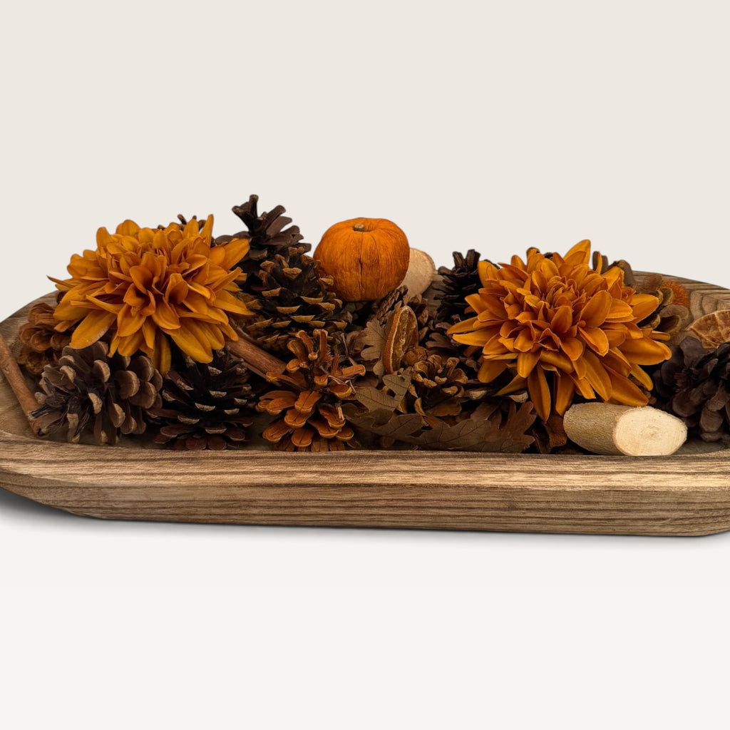 Scented Fall Harvest Dough Bowl Centerpiece
