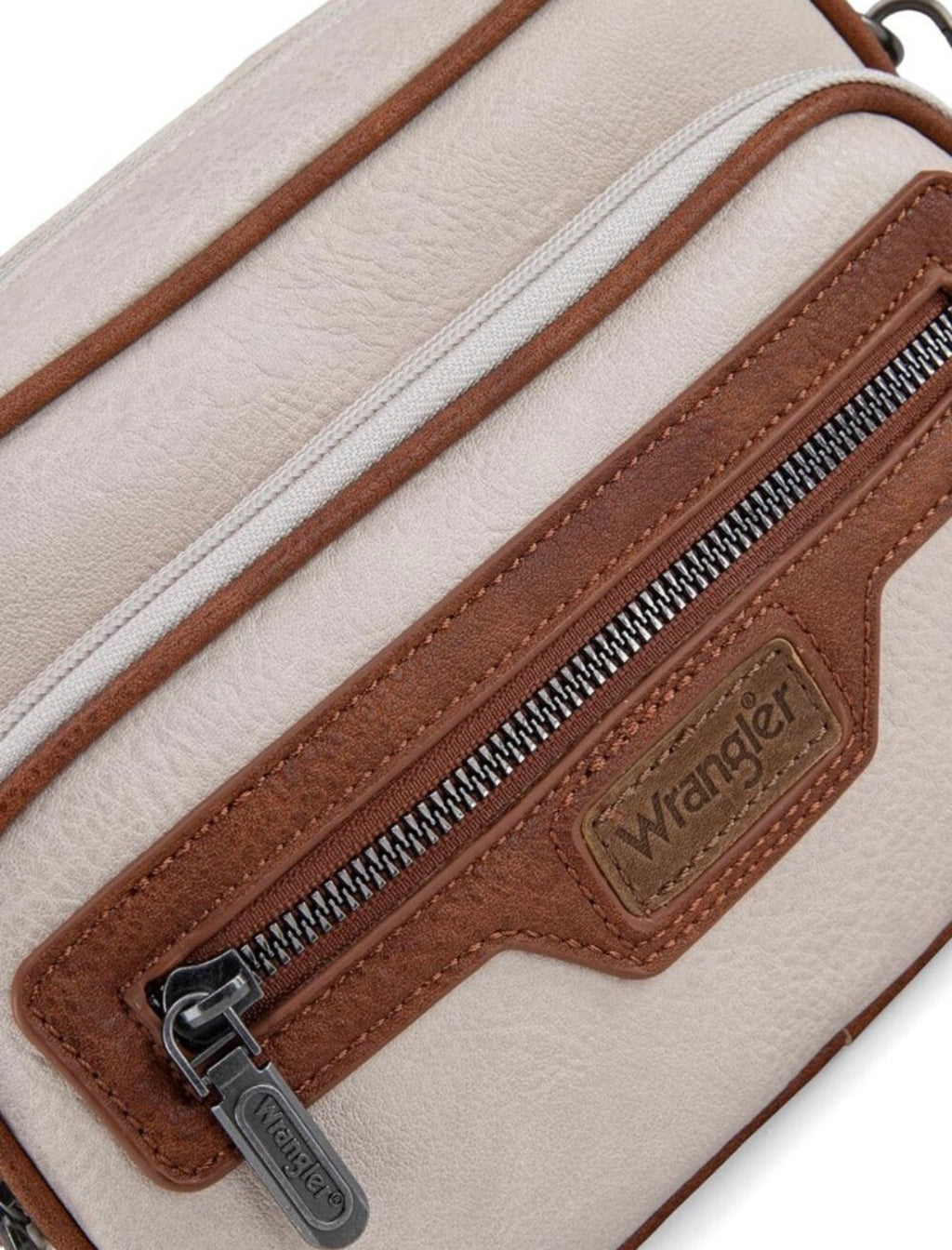 Wrangler Multi-Pocket Crossbody Organizer Bag – Beige/Brown