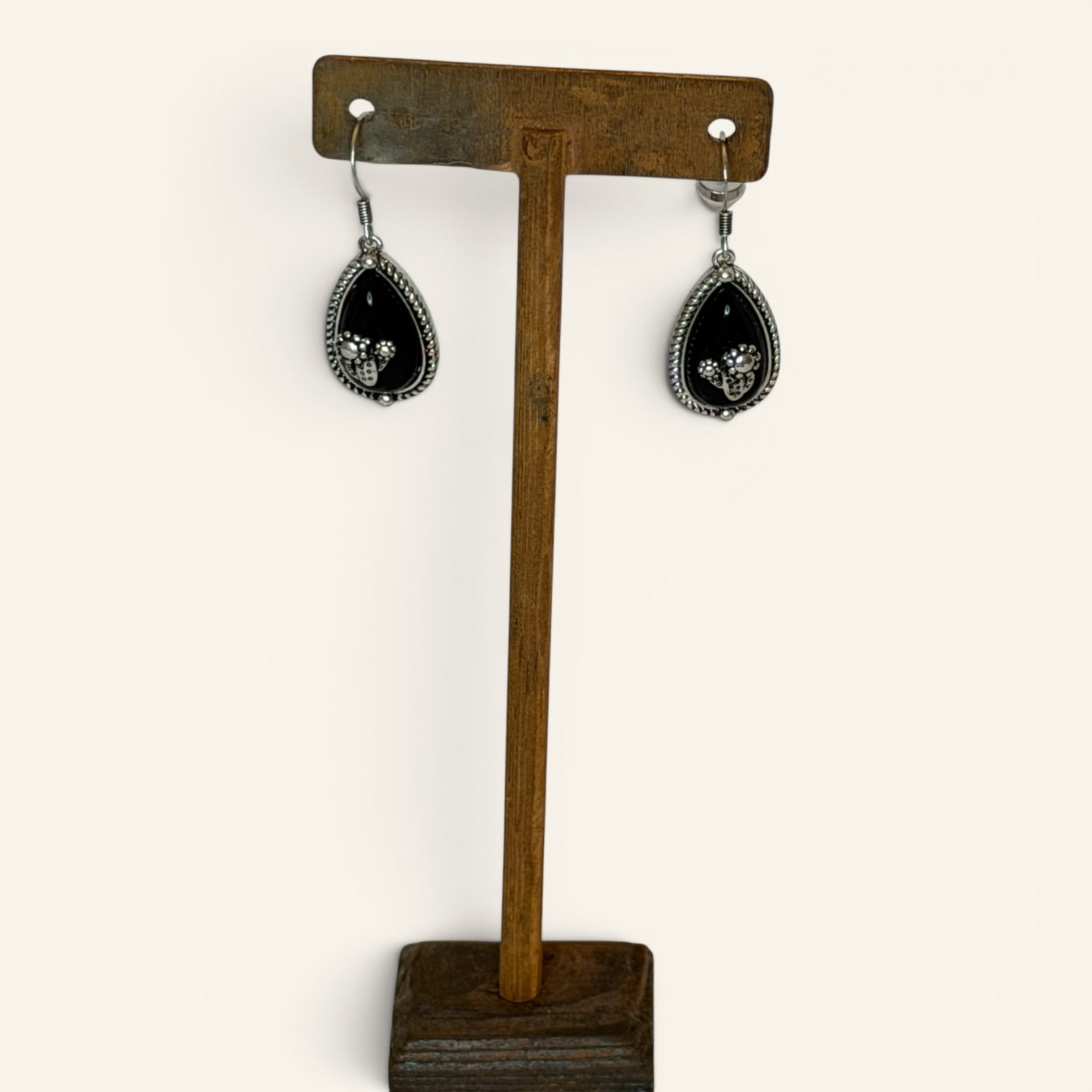 Wrangler Black Cactus Teardrop Earrings