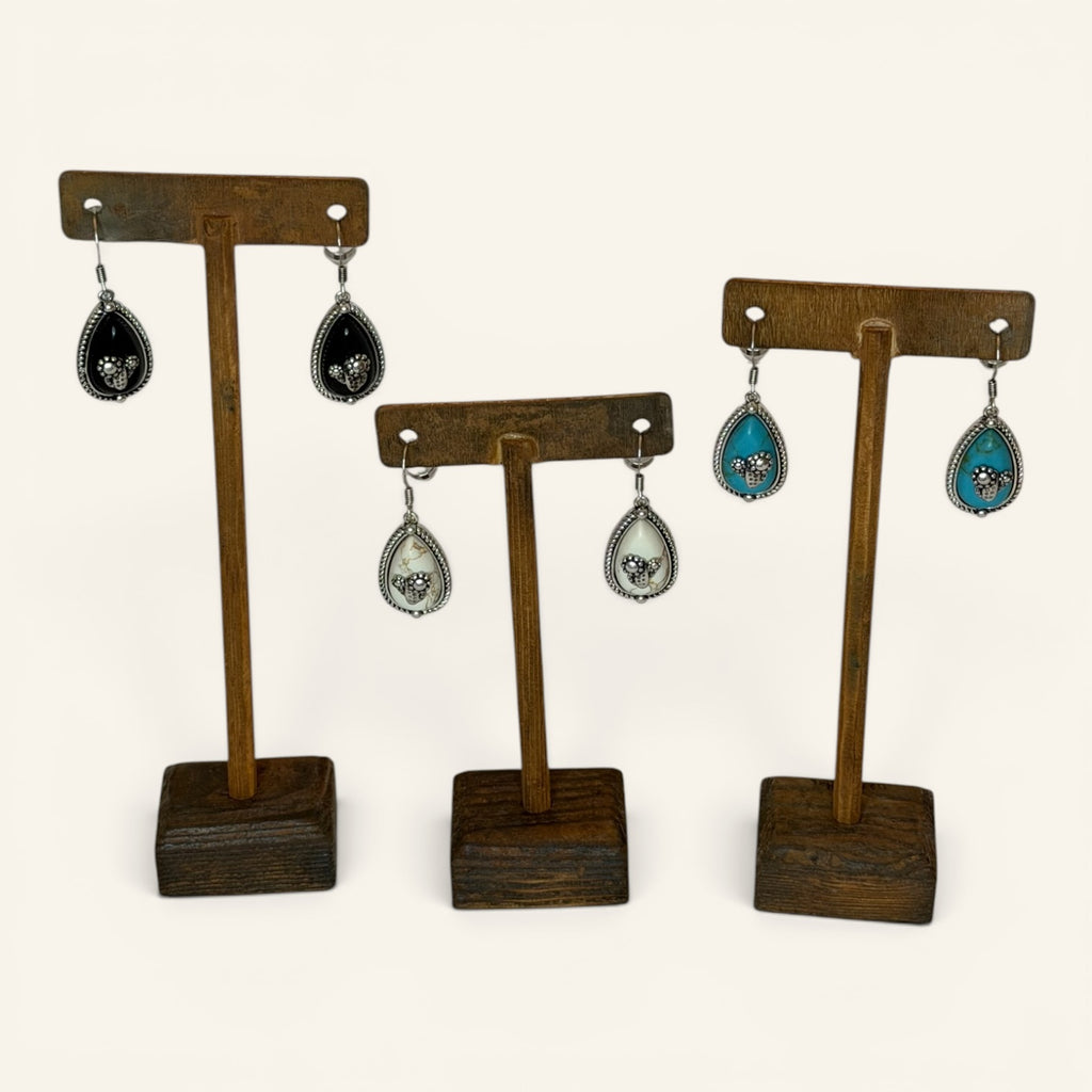 Wrangler Black Cactus Teardrop Earrings
