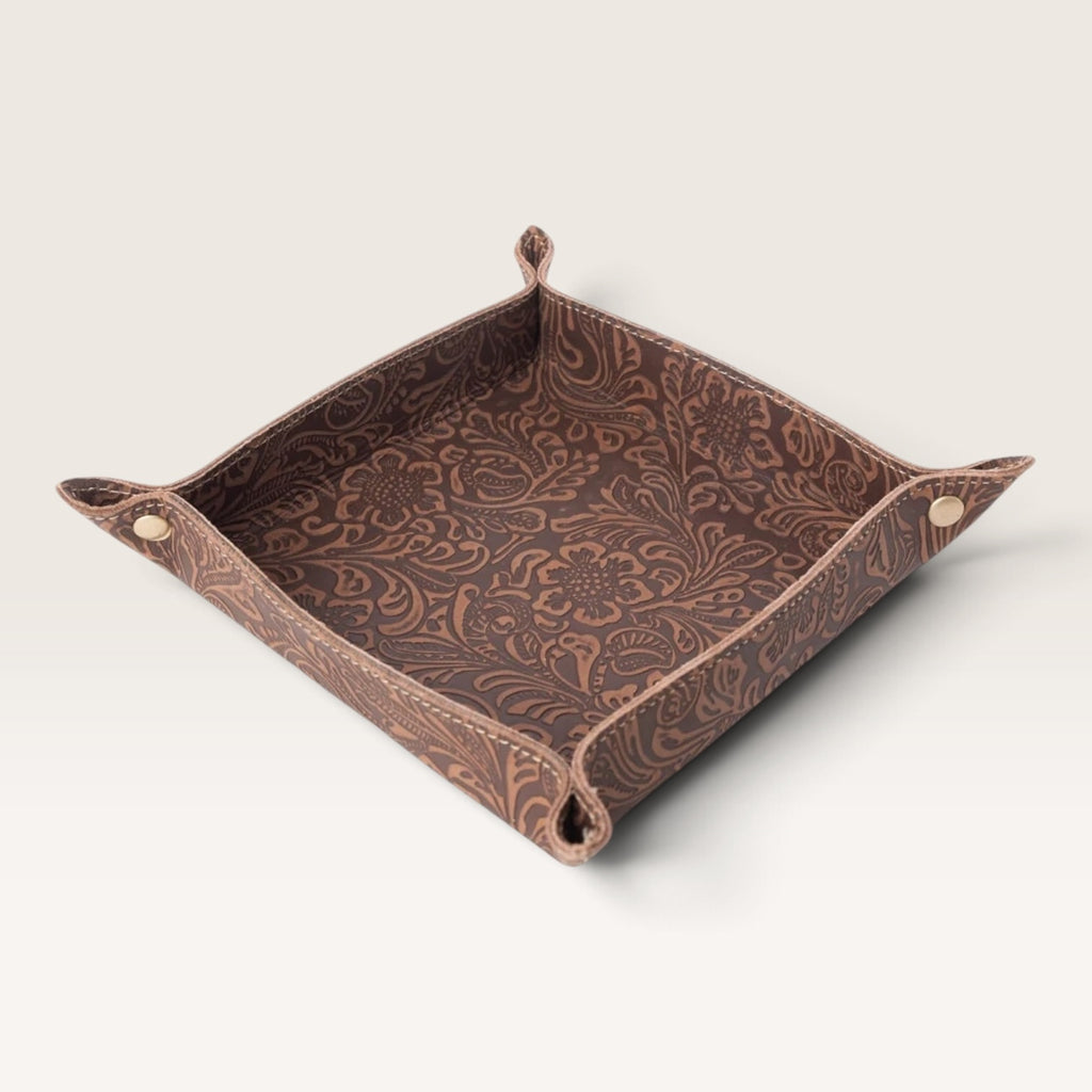 Copperwind Leather Catchall Tray – Mocha Cocoa