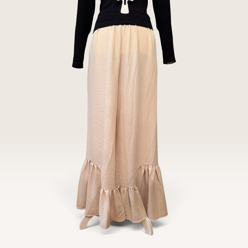 Flowy Ruffle Hem Wide Leg Pants