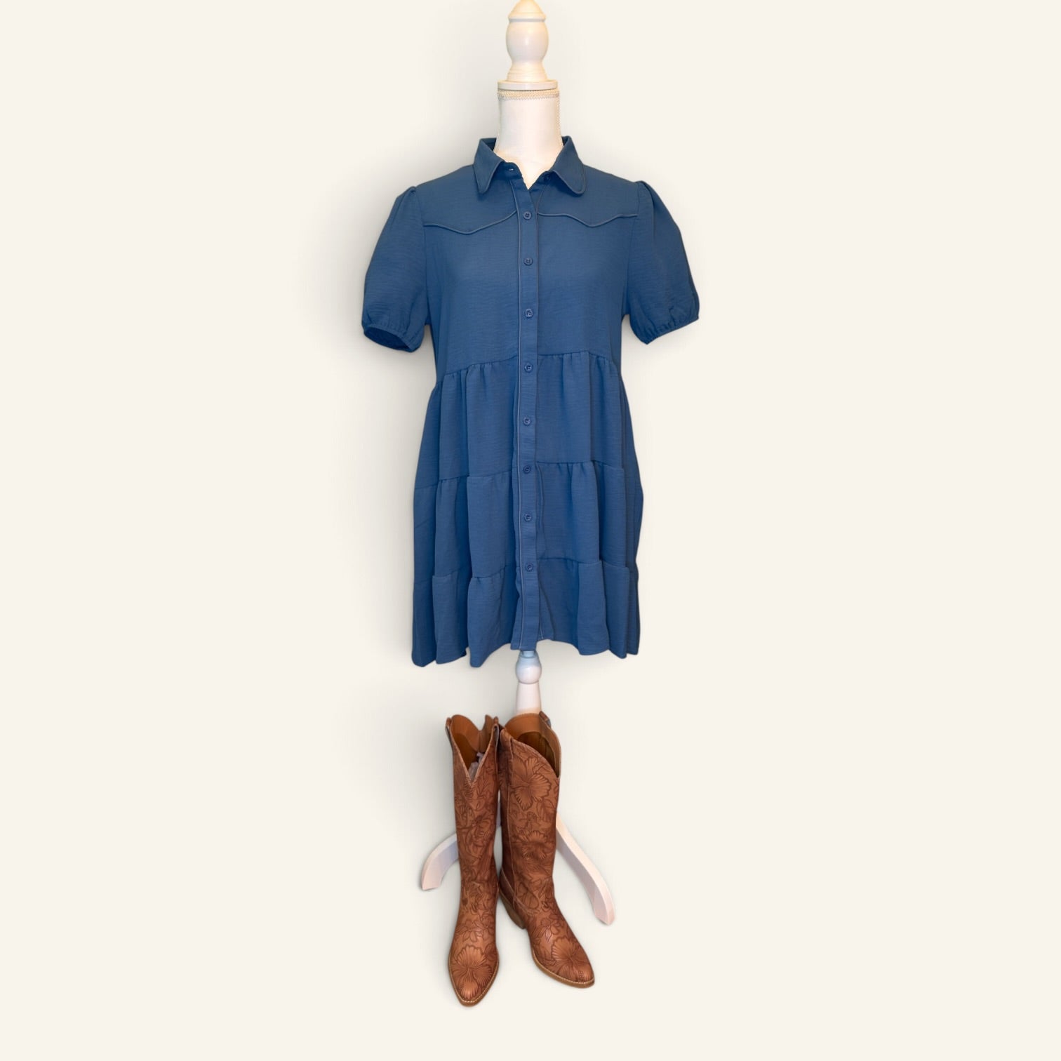 Smoke Blue Mesa Western Dress