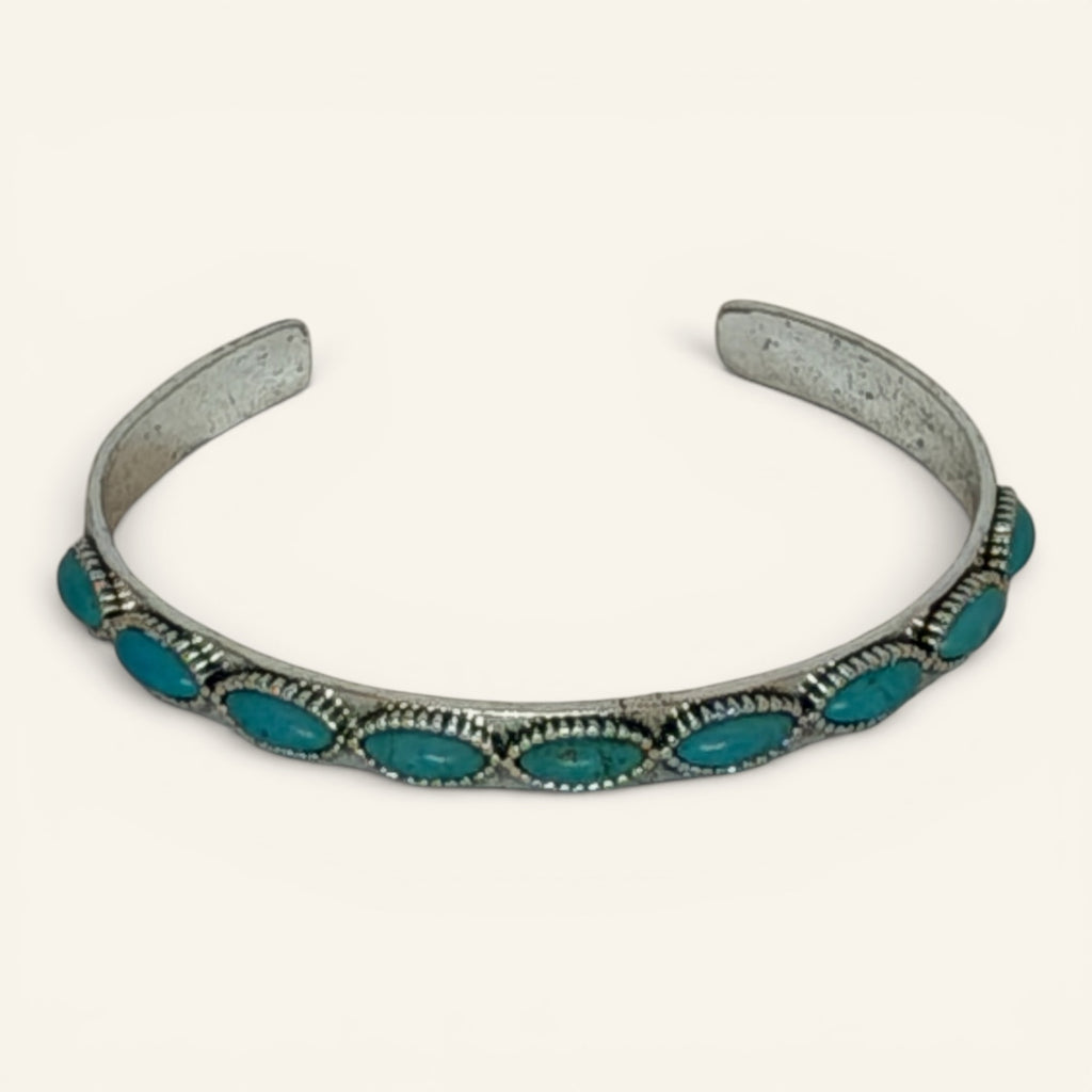 Montana West Rustic Couture Turquoise Stone Western Cuff Bracelet