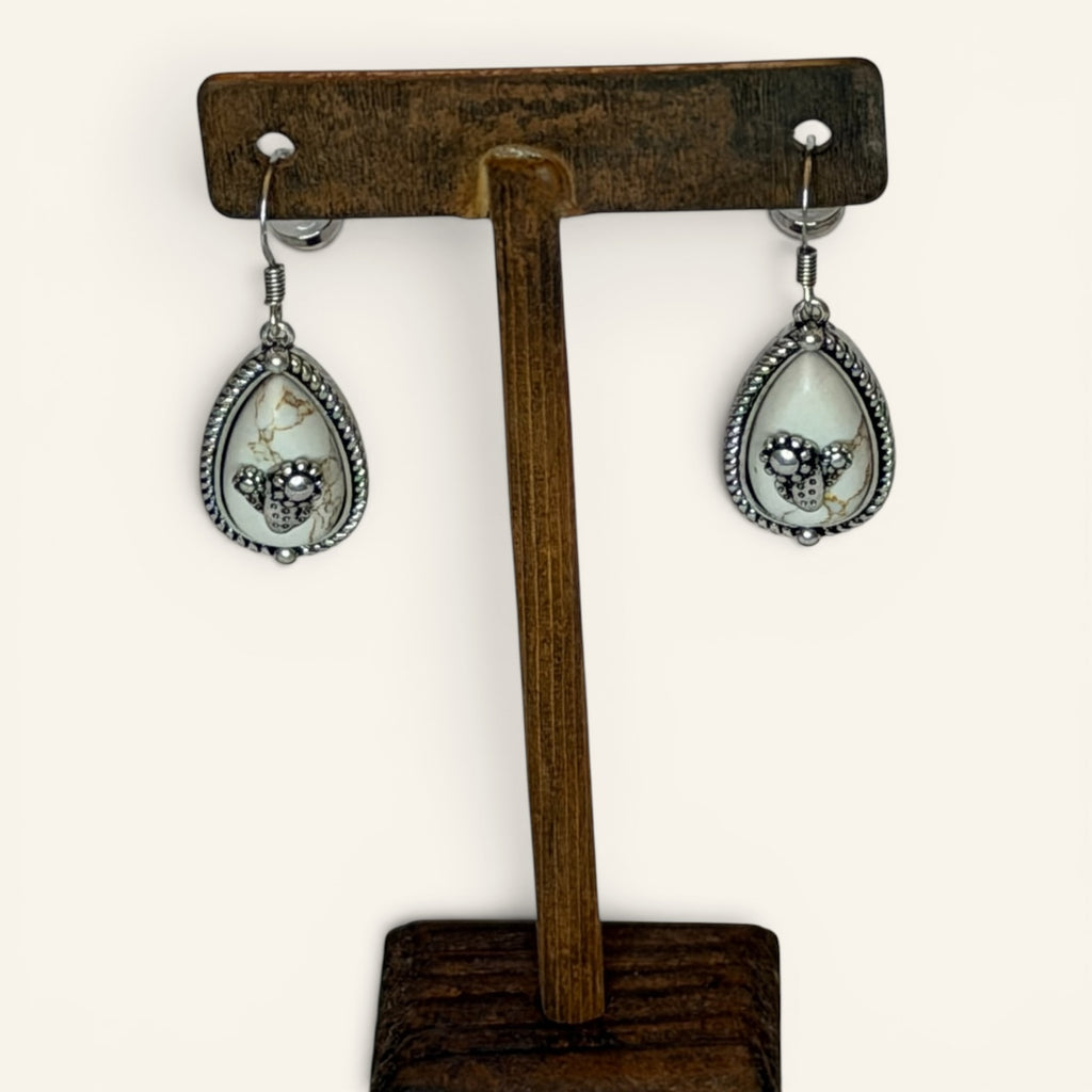 Wrangler Ivory Cactus Teardrop Earrings