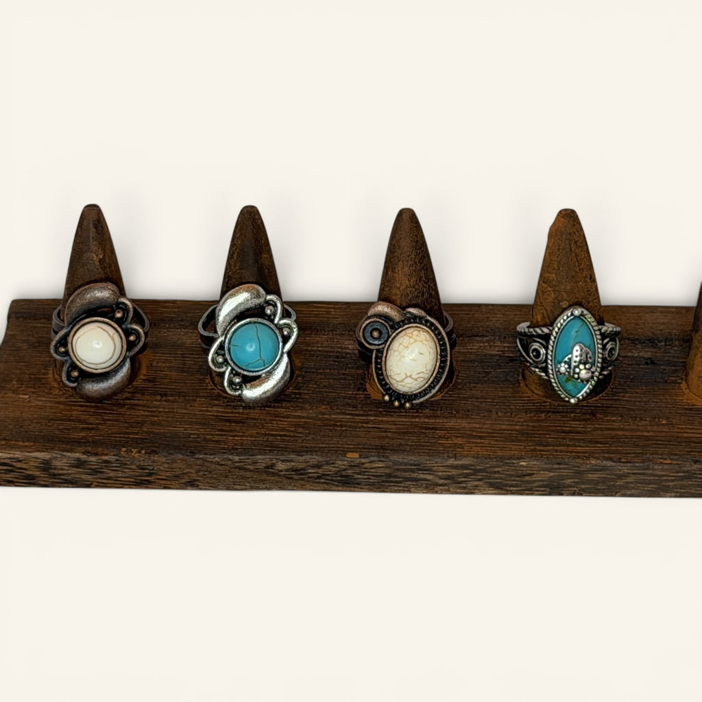 Rustic Couture Ivory Stone Swirl Ring