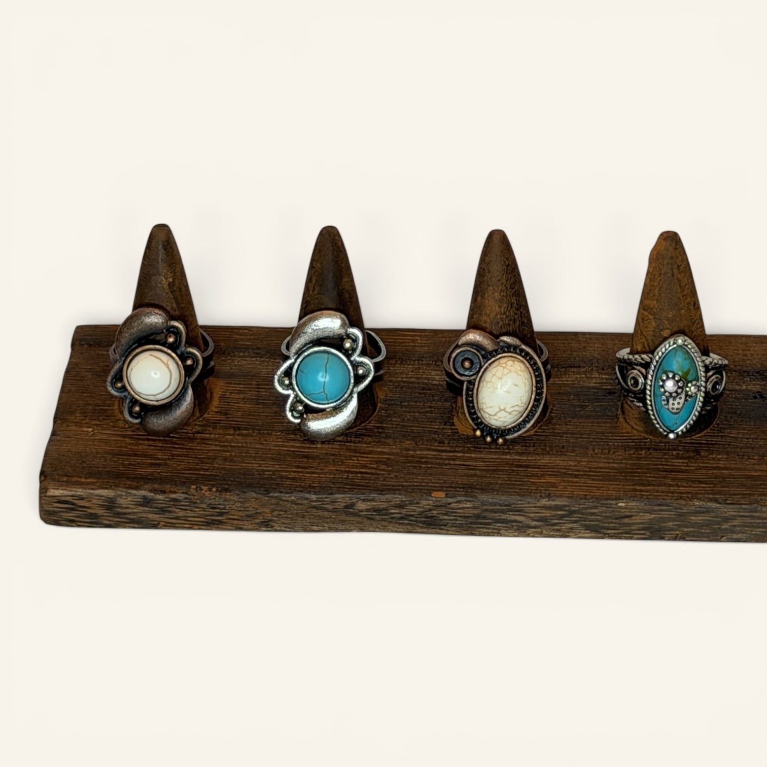 Rustic Couture Ivory Stone Swirl Ring