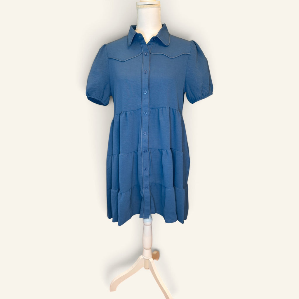 Smoke Blue Mesa Western Dress