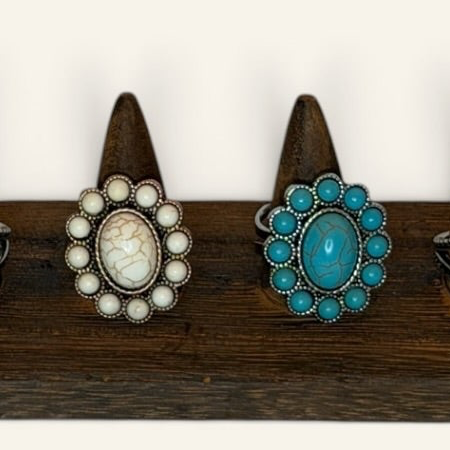 Rustic Couture Ivory Oval Ring