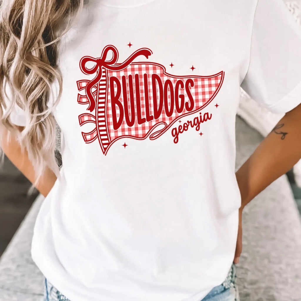 Gingham Bulldogs Comfort Colors Graphic Tee