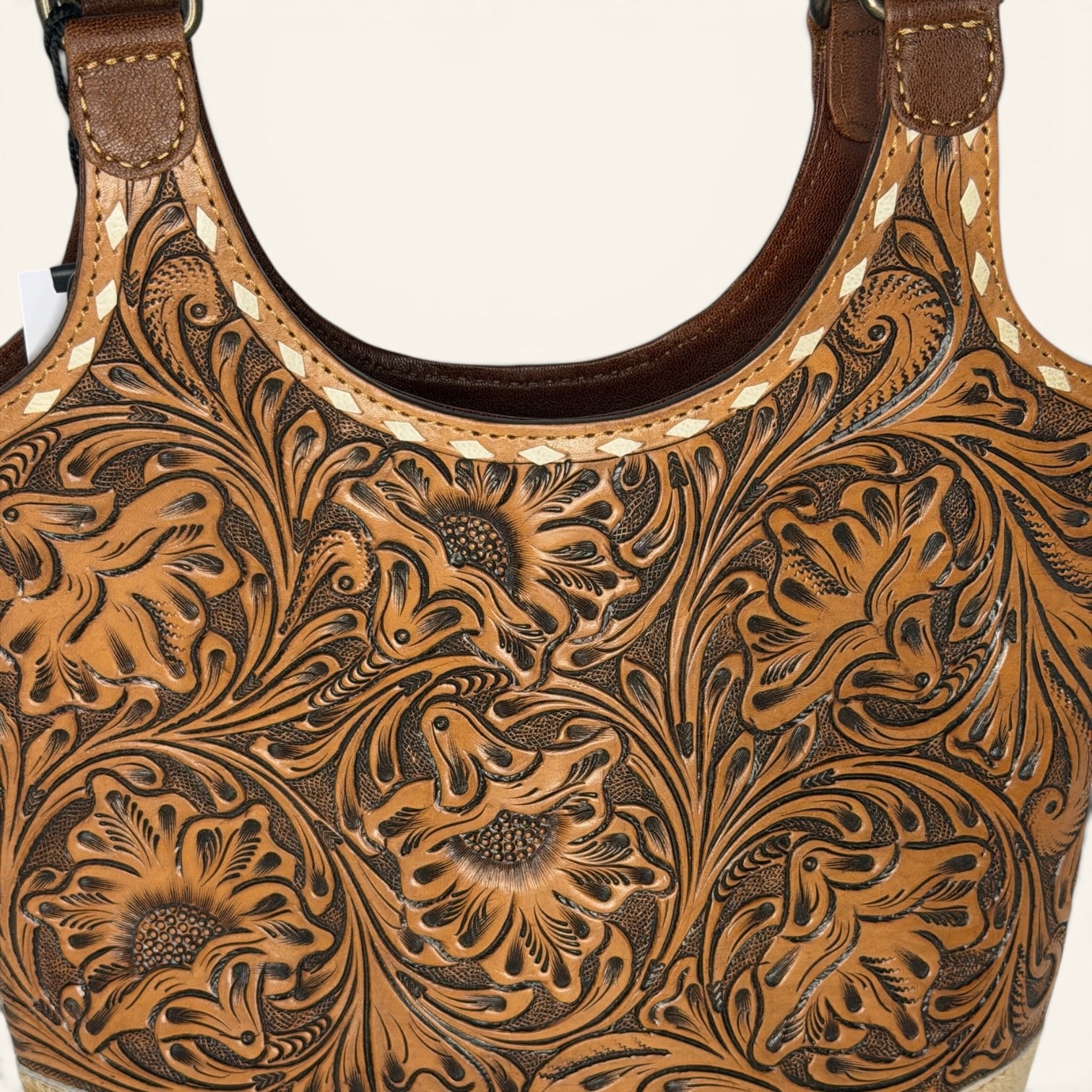Western Linens Tooled Leather & Hair-on-Hide Concealed Carry Purse