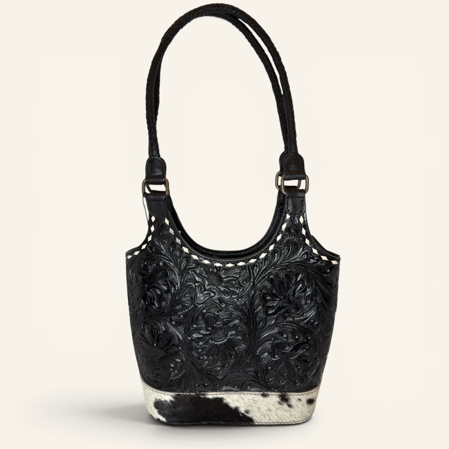 Western Linens Tooled Leather & Hair-on-Hide Concealed Carry Purse