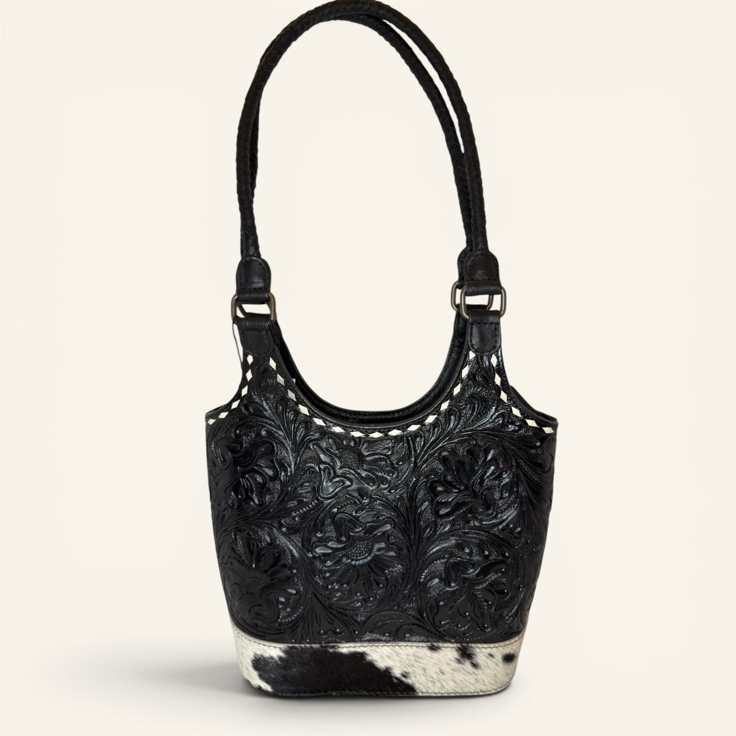 Western Linens Tooled Leather & Hair-on-Hide Concealed Carry Purse