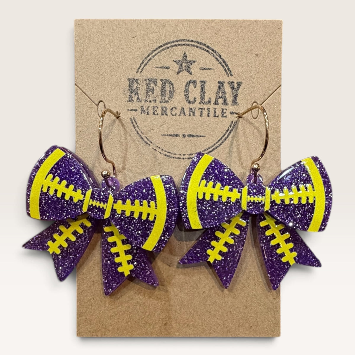 Game Day Football Bow Earrings