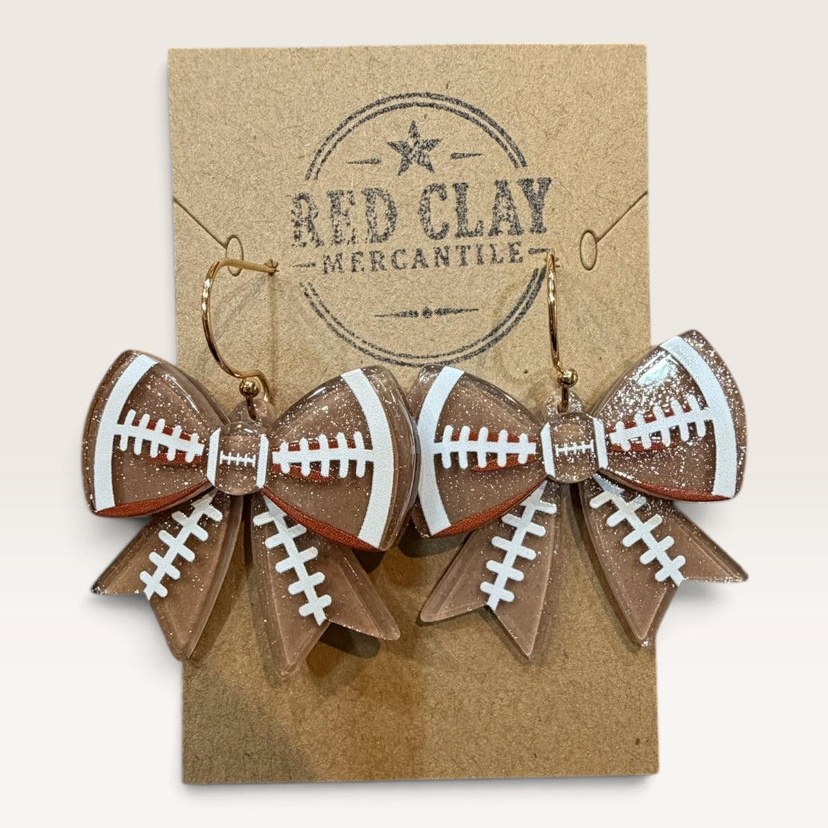 Game Day Football Bow Earrings