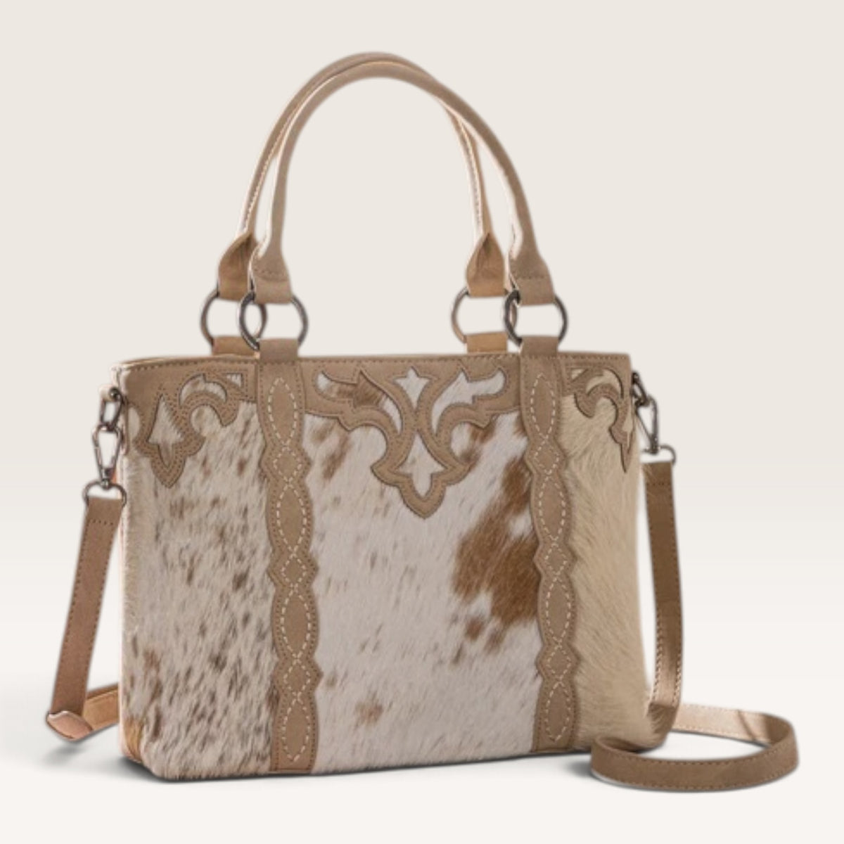 Trinity Ranch Hair-On Cowhide Concealed Carry Tote Purse