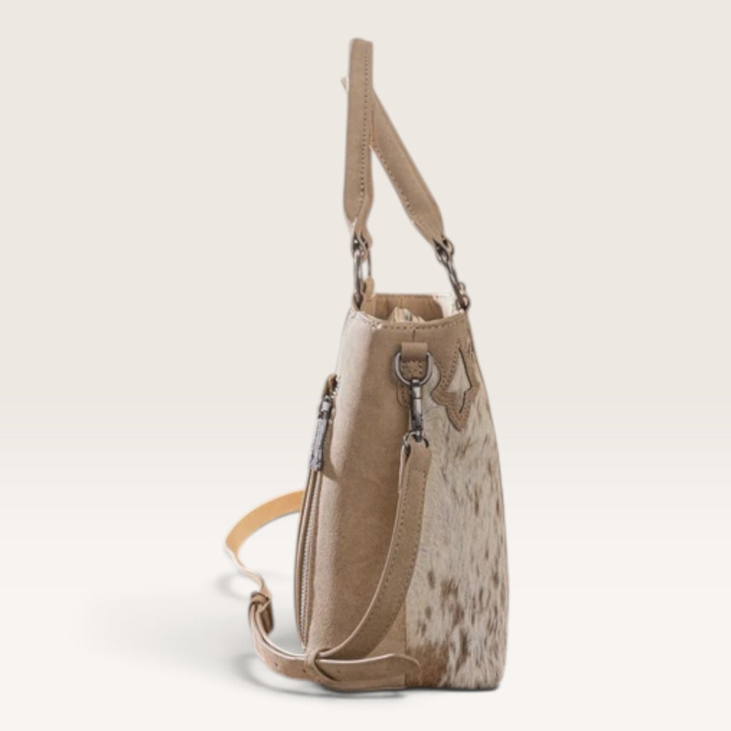 Trinity Ranch Hair-On Cowhide Concealed Carry Tote Purse