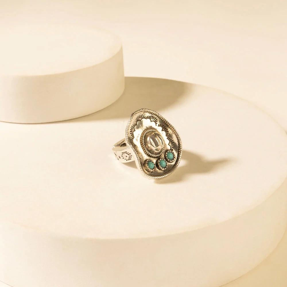 Western Crown Turquoise Ring
