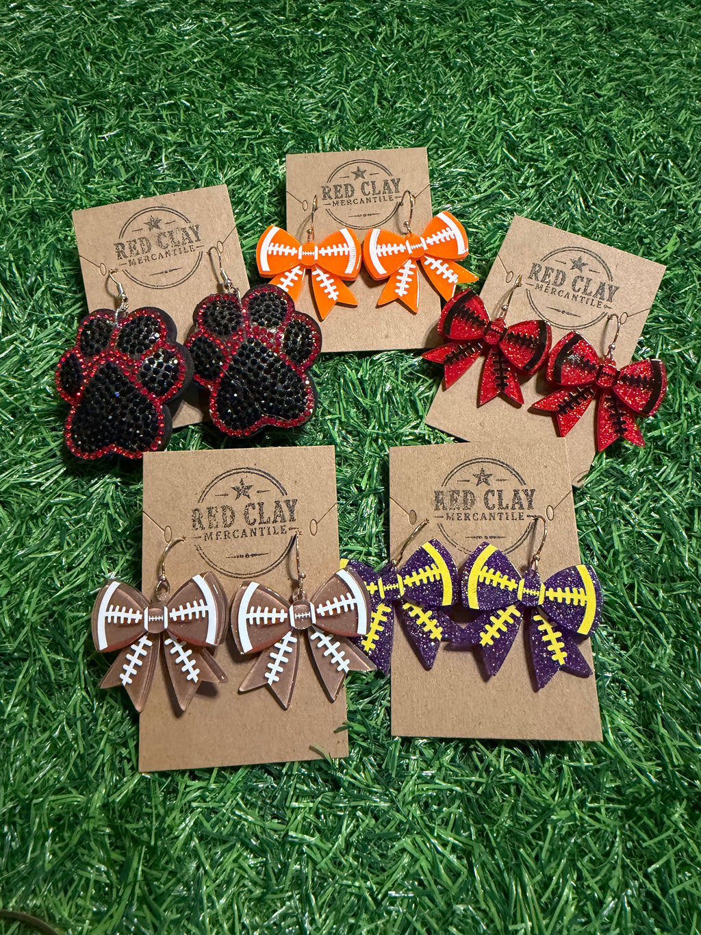 Game Day Rhinestone Paw Print Earrings