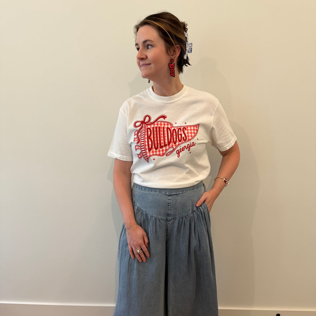 High Rise Wide Leg Denim Palazzo Pants