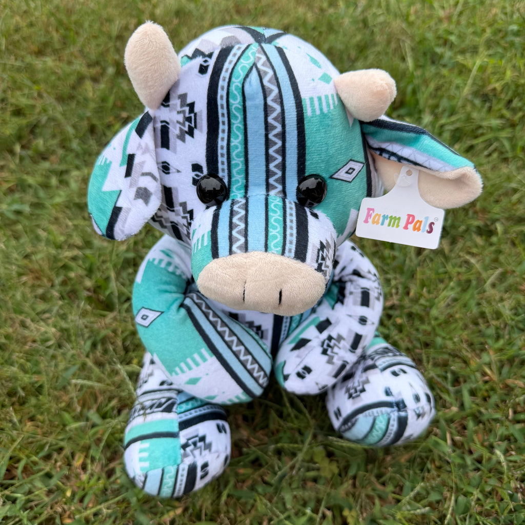 Western Farm Pal Plush Cow - Aztec Print