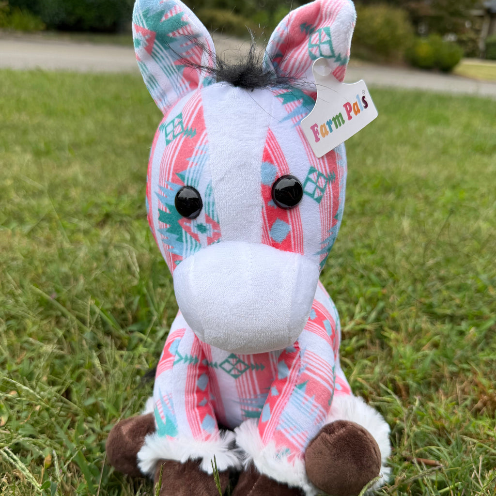 Western Farm Pal Plush Horse - Aztec Print