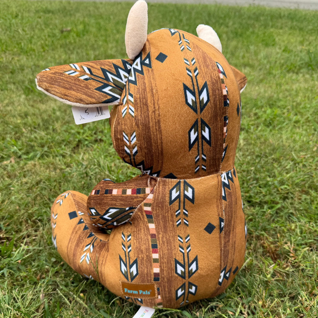 Western Farm Pal Plush Cow - Aztec Print