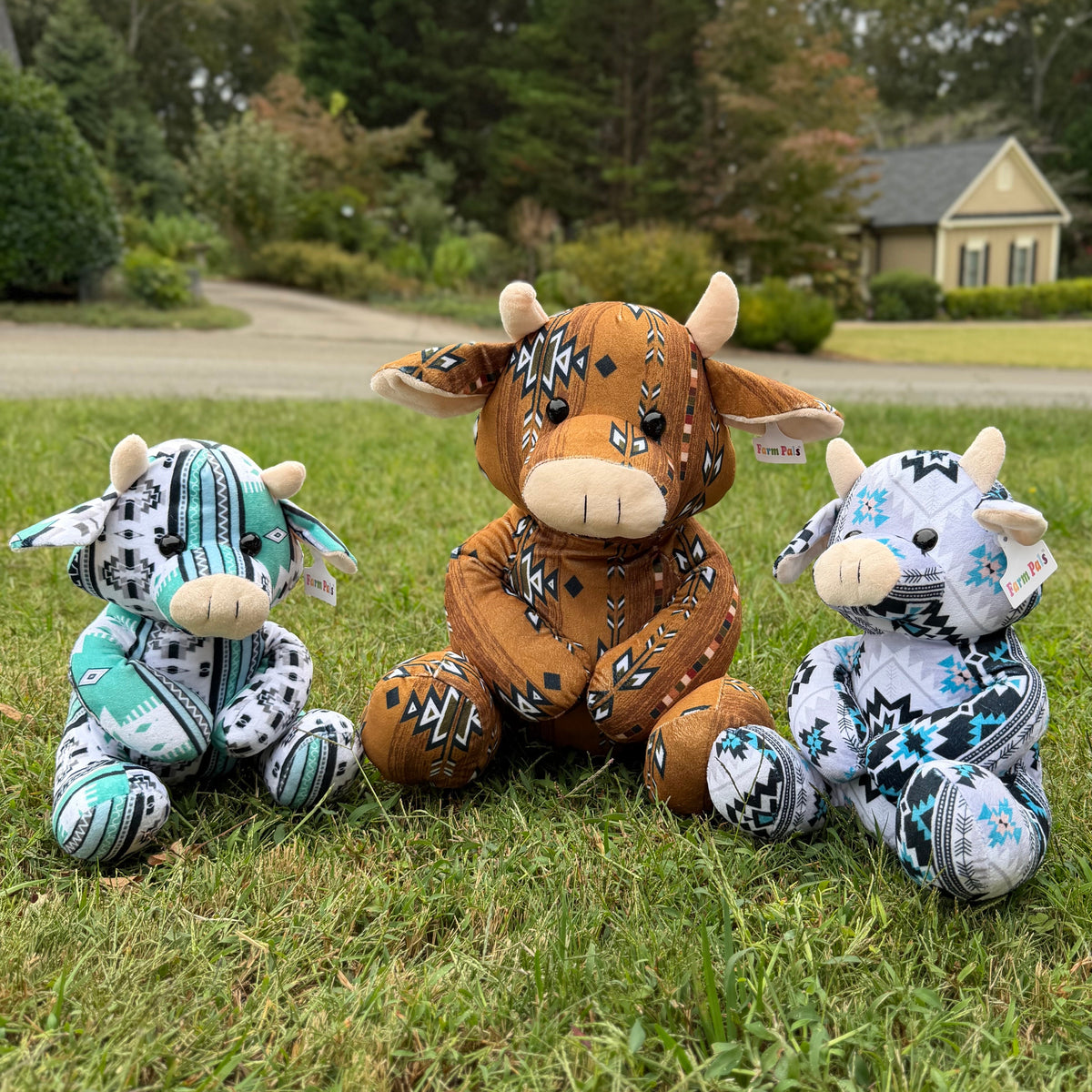Western Farm Pal Plush Cow - Aztec Print