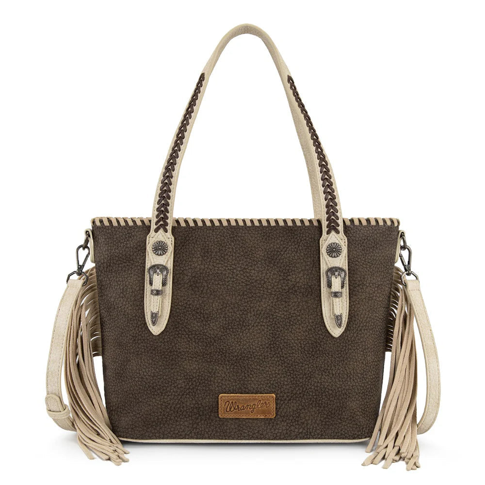 Wrangler Braided Tassel Tote Bag in Two Color Options