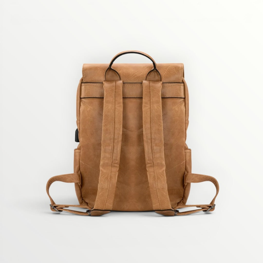 Wrangler Belt Buckle Laptop Backpack – Light Brown