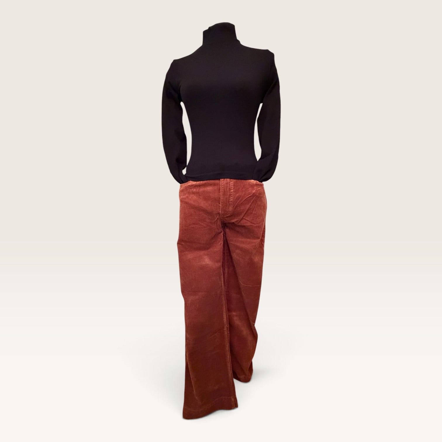 Camel Mid-Rise Corduroy Trouser Jeans