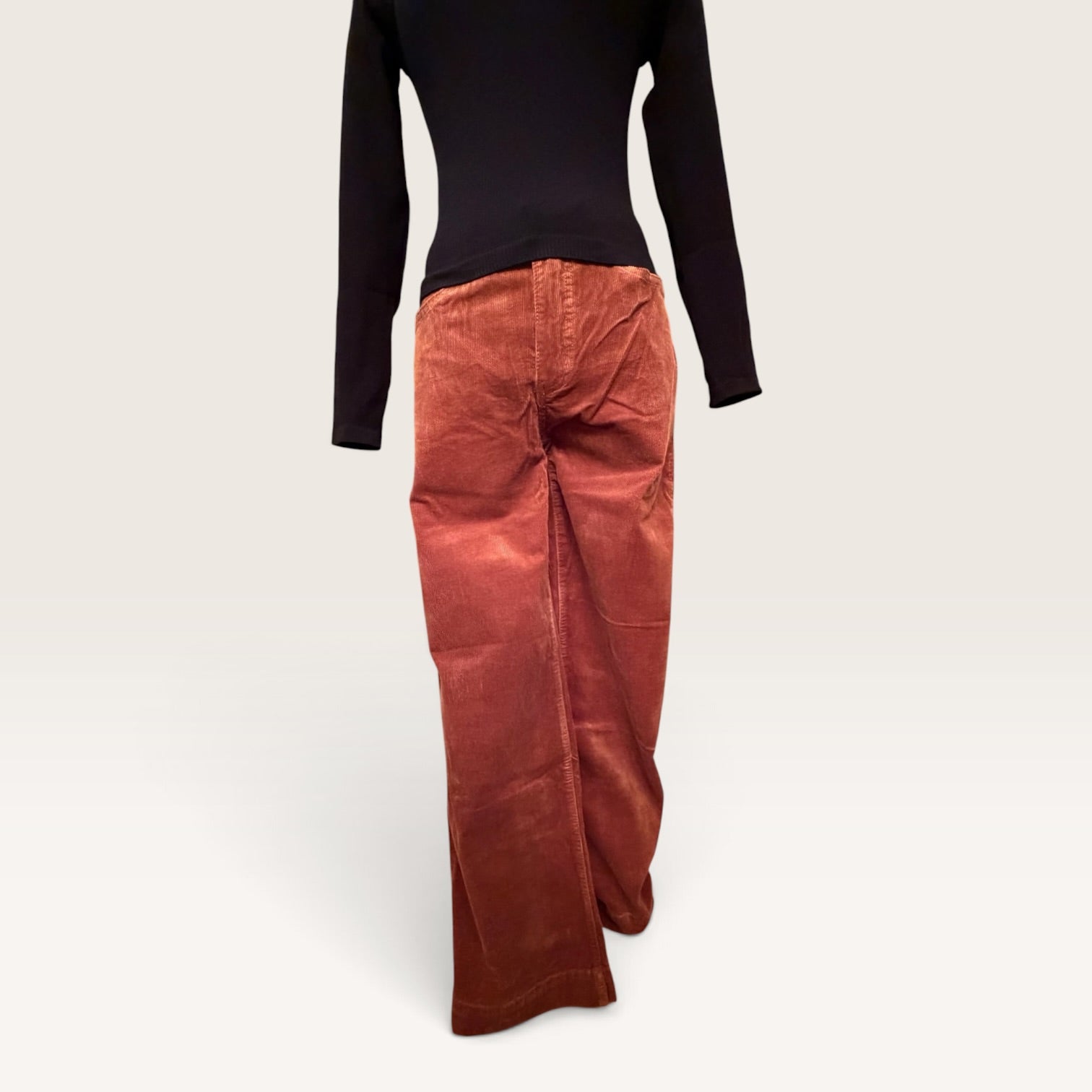 Camel Mid-Rise Corduroy Trouser Jeans