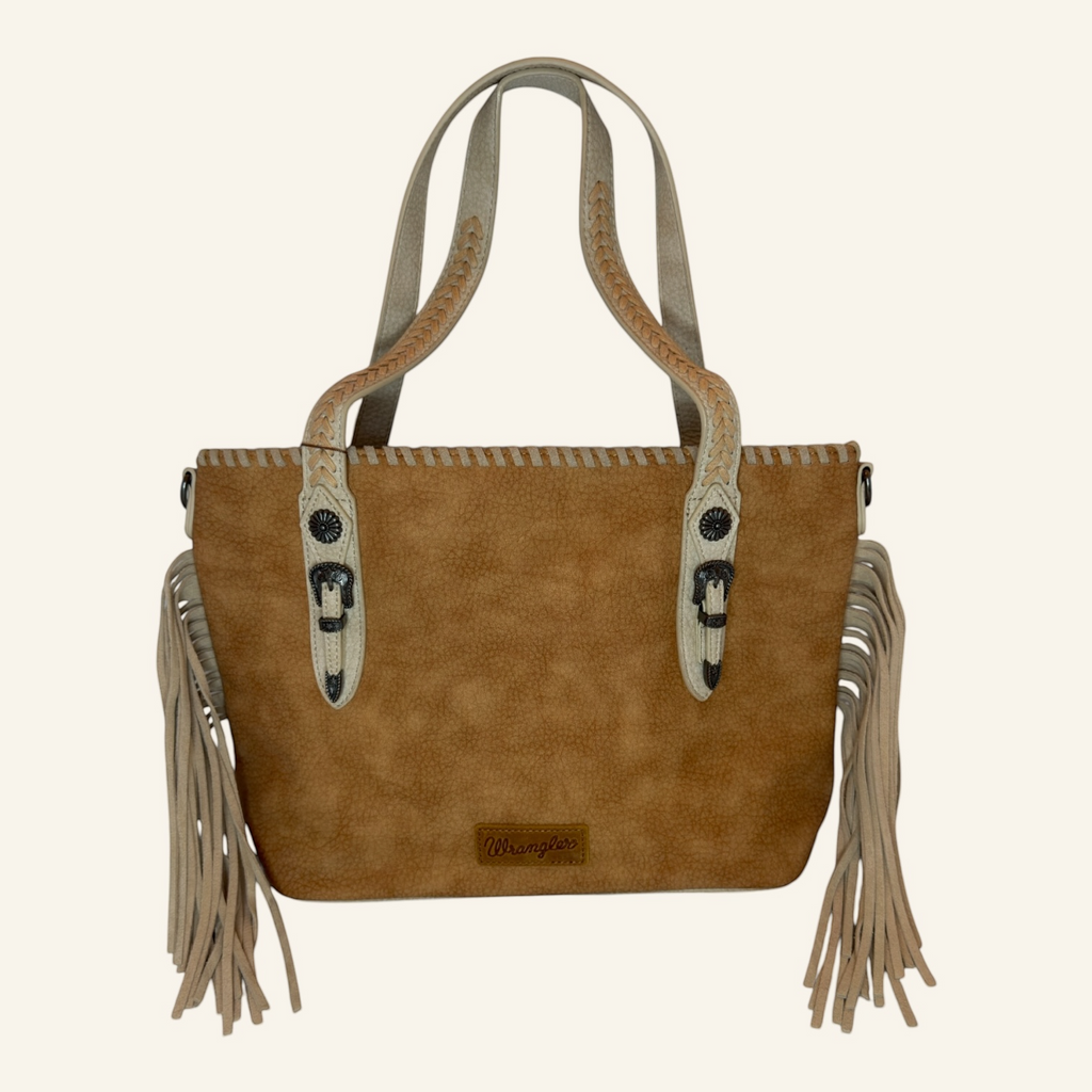 Wrangler Braided Tassel Tote Bag in Two Color Options