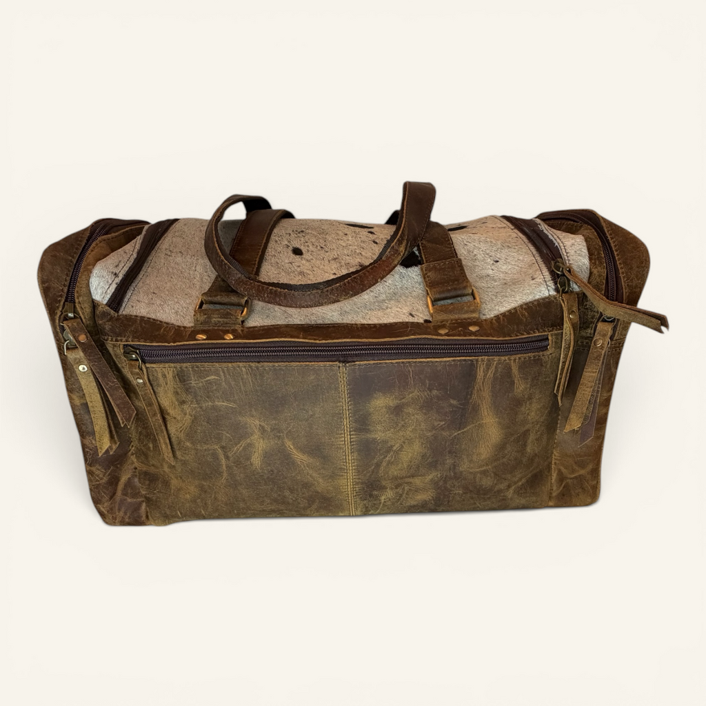 Western Linens Genuine Cowhide & Leather Duffle Bag