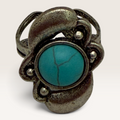 Rustic Couture Turquoise Stone Floral Ring