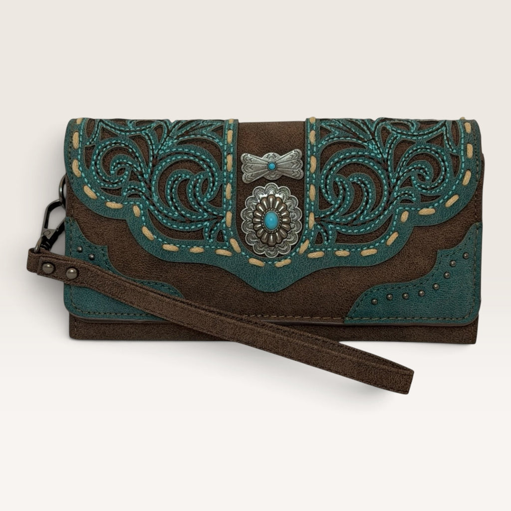 Montana West Turquoise Western Wristlet Wallet