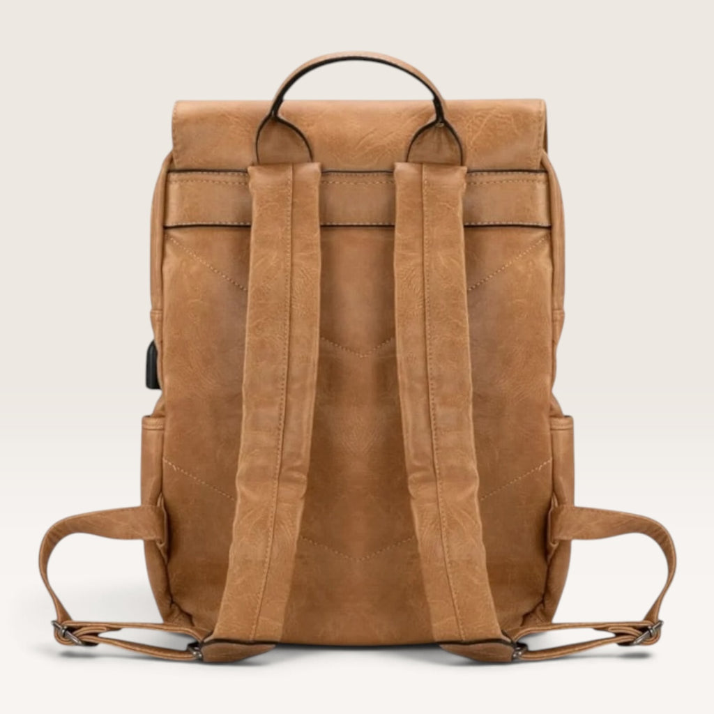 Wrangler Belt Buckle Laptop Backpack – Light Brown