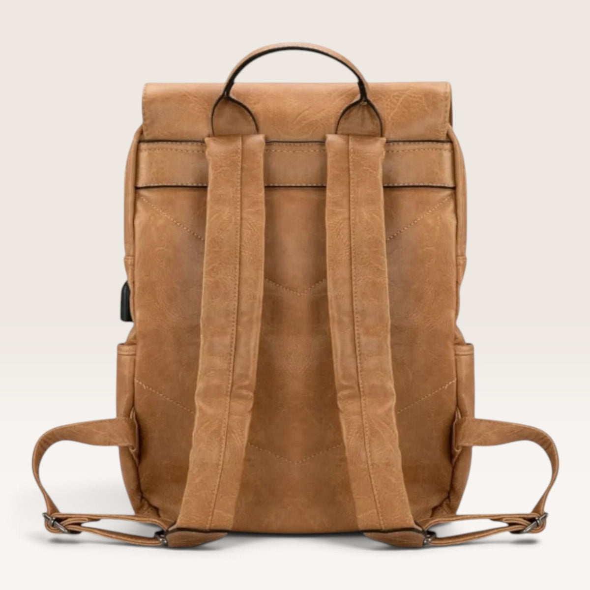 Wrangler Belt Buckle Laptop Backpack – Light Brown