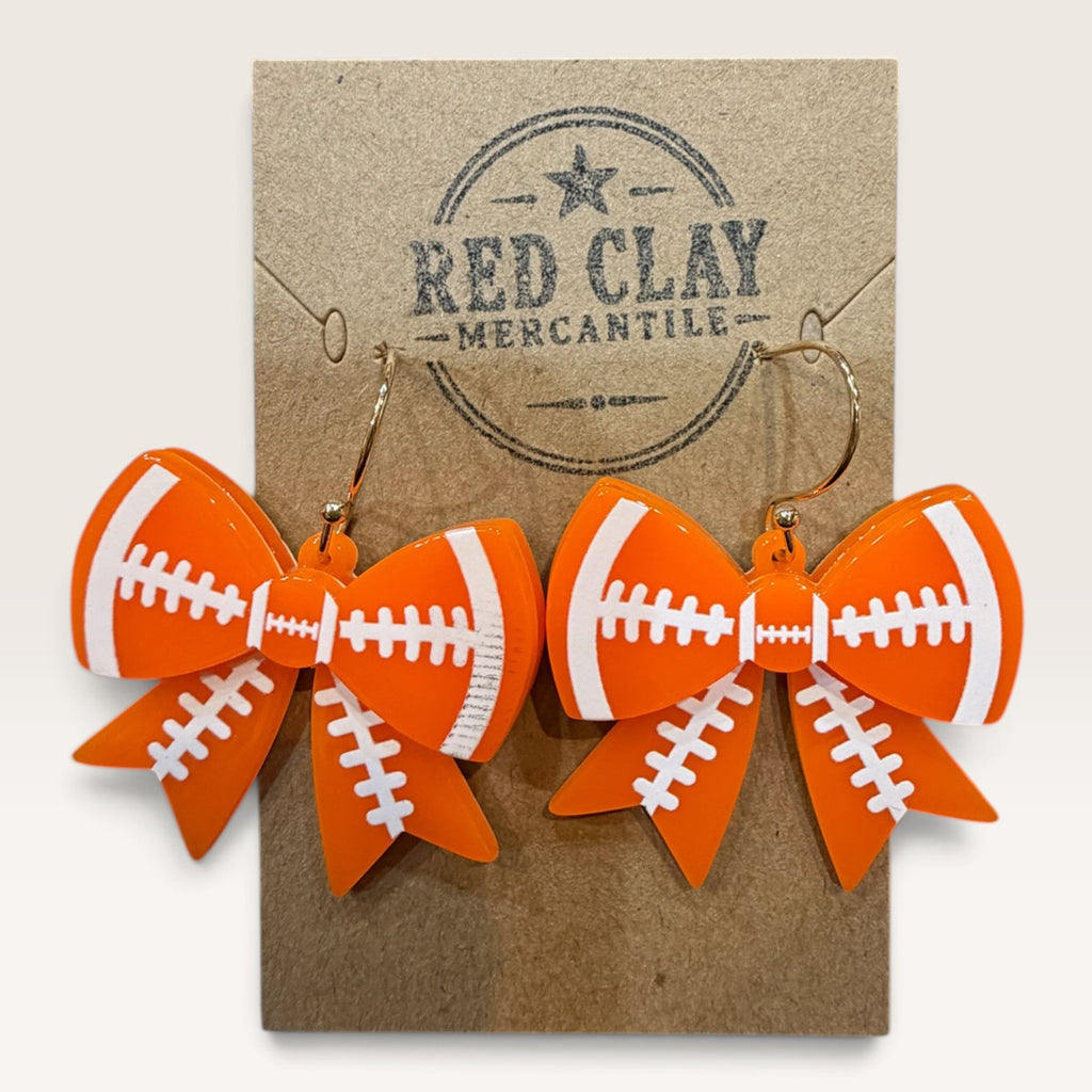 Game Day Football Bow Earrings