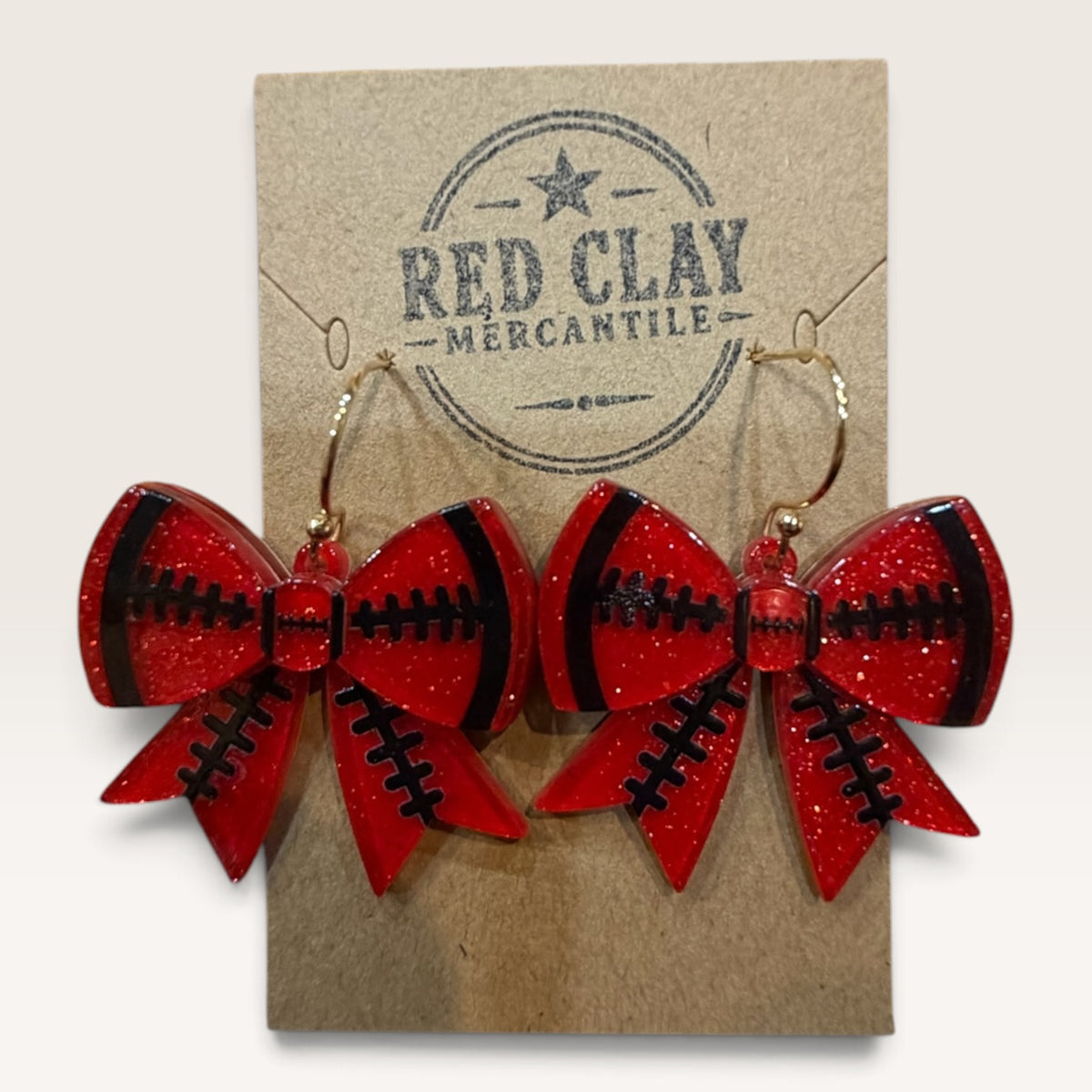 Game Day Football Bow Earrings